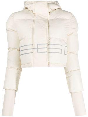 Gcds logo-print padded bomber jacket - White