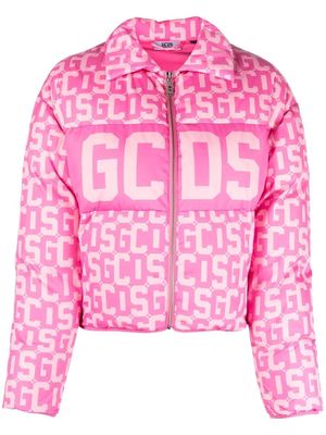 Gcds logo-print padded jacket - Pink