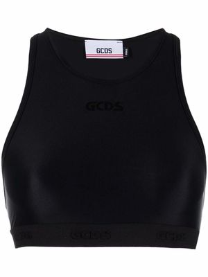 Gcds logo-print racerback sports bra - Black