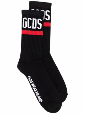 Gcds logo-print ribbed socks - Black