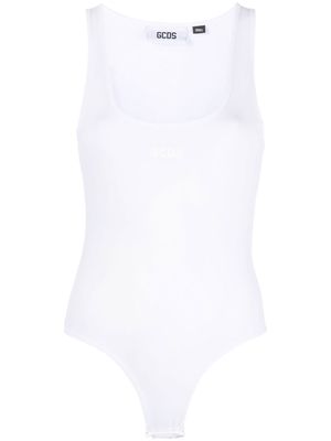 Gcds logo-print sleeveless bodysuit - White