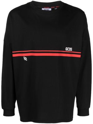 Gcds logo-print striped swatshirt - Black