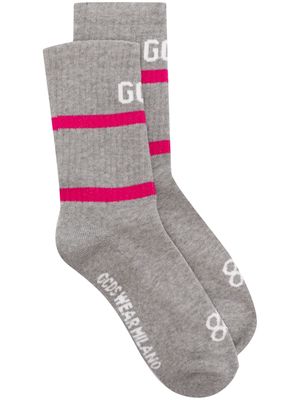 Gcds logo ribbed-knit socks - Grey
