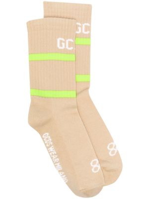 Gcds logo ribbed-knit socks - Neutrals