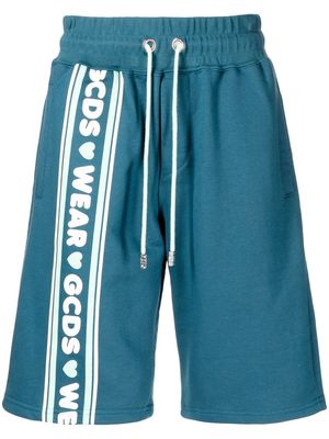 Gcds logo-tape drawstring-waist track shorts - Blue