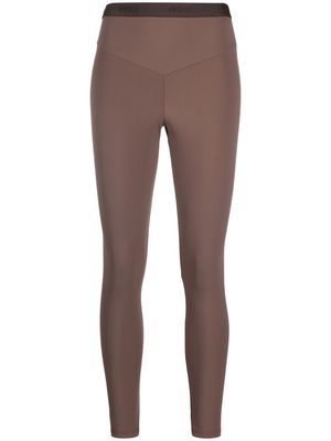 Gcds logo-waistband leggings - Brown