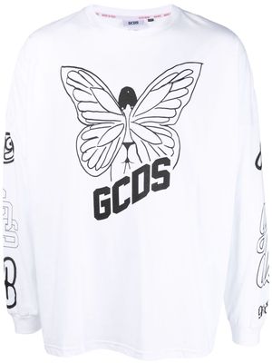 Gcds long-sleeve cotton T-shirt - White