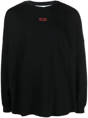 Gcds long-sleeved logo-print T-shirt - Black