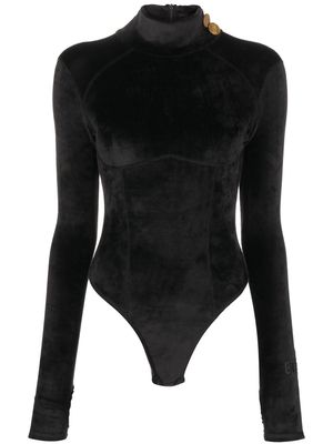 Gcds long-sleeved velvet bodysuit - Black