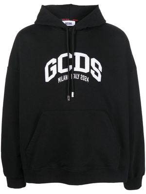 Gcds Lounge Logo cotton hoodie - Black