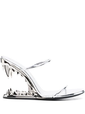 Gcds metallic 105mm heeled sandals - Silver