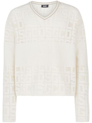 Gcds monogram-macramé jumper - White