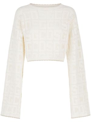 Gcds monogram macramé top - White