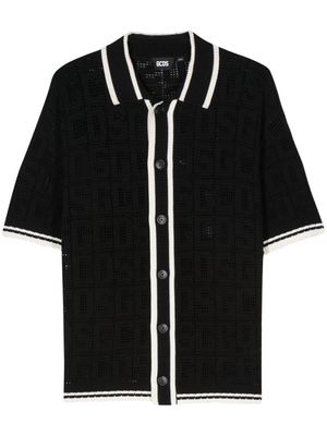 Gcds monogram-pattern crochet shirt - Black