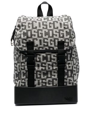 Gcds monogram-pattern drawstring backpack - Black