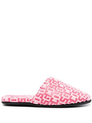 Gcds monogram-pattern round-toe slippers - Pink