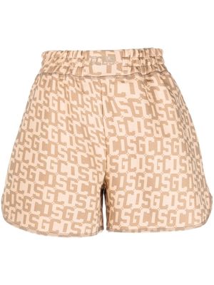 Gcds monogram-pattern shorts - Neutrals