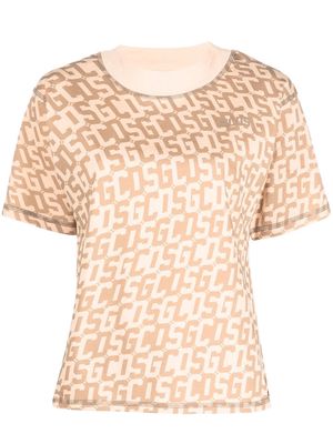 Gcds monogram pattern T-shirt - Neutrals