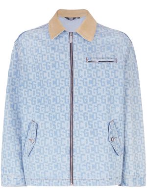 Gcds monogram-print denim jacket - Blue