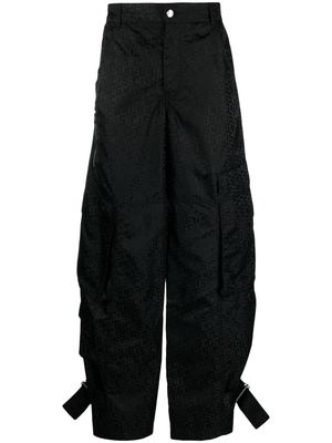Gcds Monogram Ultracargo wide-leg trousers - Black