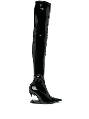Gcds Morso 105mm leather boots - Black