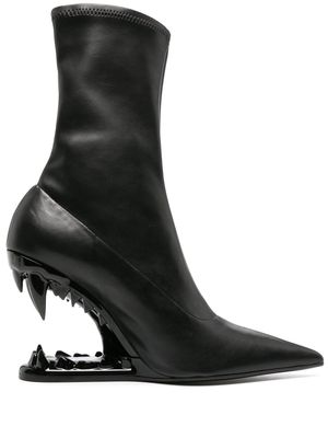Gcds Morso 110mm leather ankle boots - Black