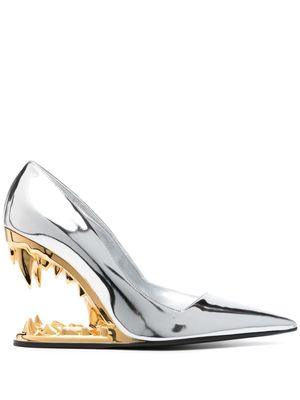 Gcds Morso Mirror 111mm sculpted-heel pumps - Silver