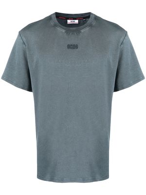 Gcds Overdyed logo regular T-shirt - Blue
