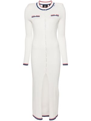 Gcds padded ribbed-knit maxi dress - White