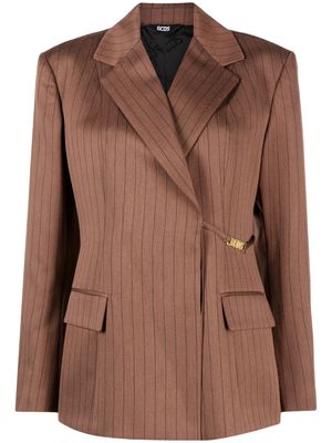Gcds pinstripe-pattern notched-lapels blazer - Brown