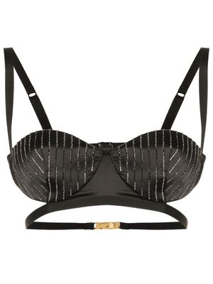 Gcds rhinestone-embellished bra top - Black