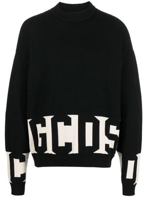 Gcds ribbed-knit logo-print jumper - Black