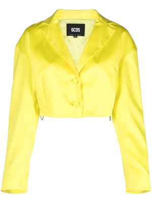 Gcds satin-finish cropped blazer - Yellow