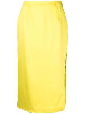 Gcds satin-finish high-waisted skirt - Yellow