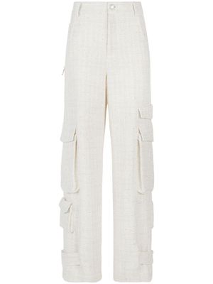 Gcds sequin-embellished tweed cargo trousers - White