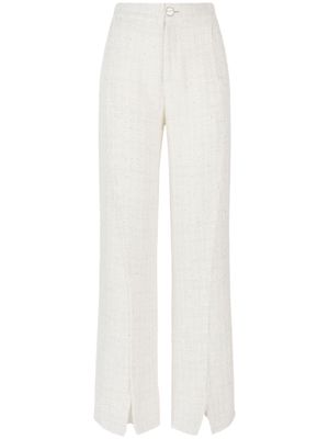 Gcds sequin-embellished tweed trousers - White