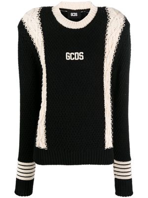 Gcds shoulder-pads crochet jumper - Black