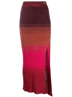 Gcds side-slit knitted midi skirt - Pink