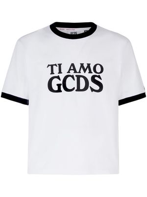 Gcds slogan-print cotton T-shirt - White