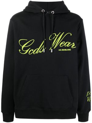 Gcds slogan-print pullover hoodie - Black