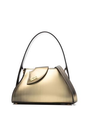 Gcds small Comma holographic faux-leather tote bag - Green