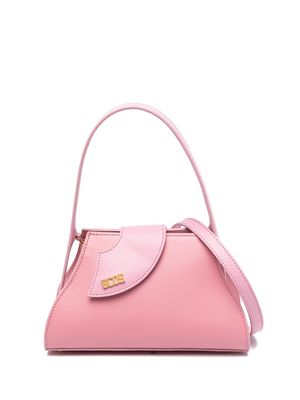 Gcds small Comma logo-plaque leather tote bag - Pink
