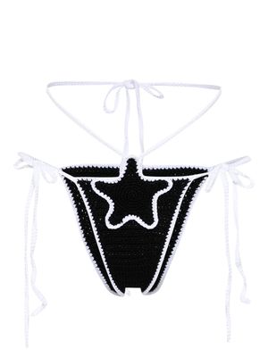 Gcds star-patch crochet bikini bottoms - Black