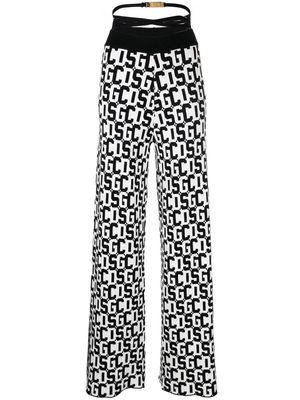 Gcds strap-detail knitted trousers - White