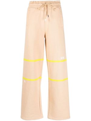 Gcds stripe-detail cotton sweatpants - Brown