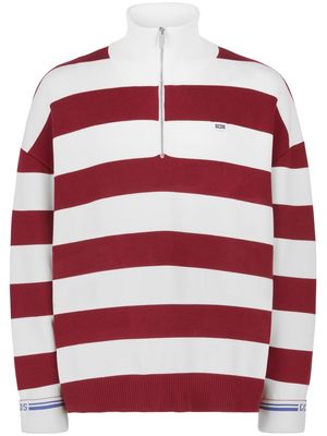 Gcds striped half-zip sweatshirt - Red