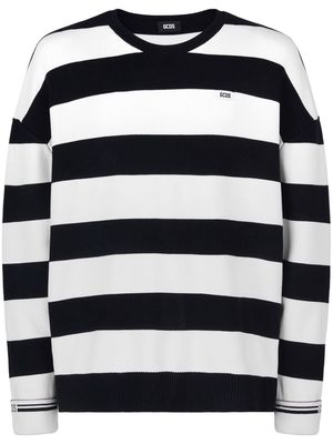 Gcds striped logo-appliqué sweatshirt - Black