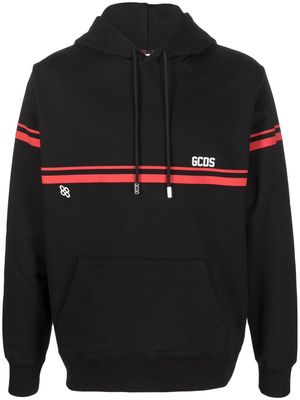 Gcds striped logo-print hoodie - Black