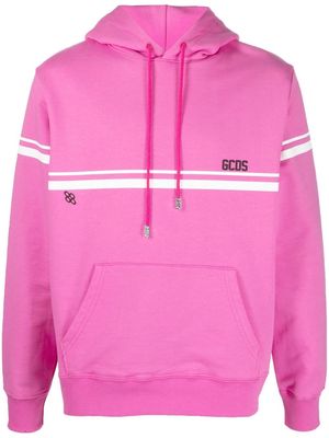 Gcds striped logo-print hoodie - Pink
