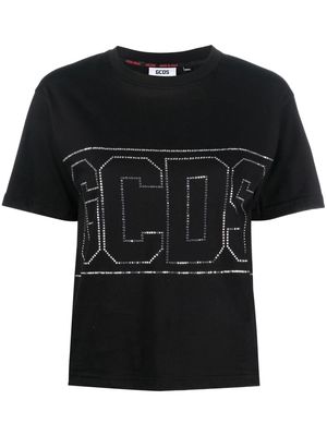 Gcds studded-logo crop T-shirt - Black